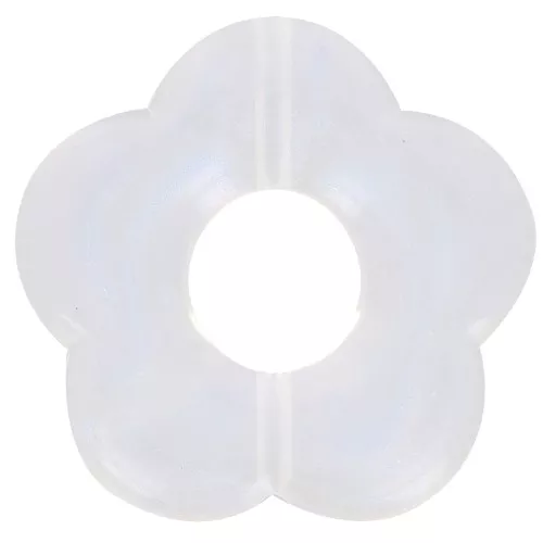 Perle fleur en acrylique transparente 26 mm - Blanc nacré x1
