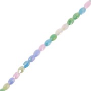 Perles ovales facettées 8x6 mm en verre - Mix Bleu - Vert x58cm|raw }}