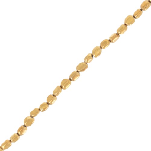 Perles nuggets irréguliers 6 - 8 mm imitation Hématite - Golden x40cm