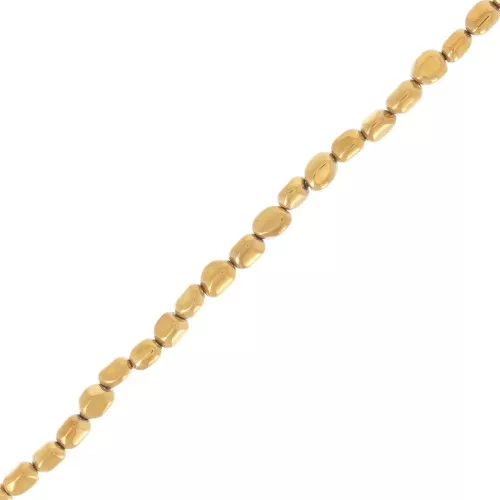 Perles nuggets irréguliers 6 - 8 mm imitation Hématite - Golden x40cm