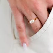 Bague fine interchangeable - Taille 52 - Plaqué Or 3 microns x1