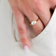 Bague fine interchangeable - Taille 54 - Plaqué Or 3 microns x1