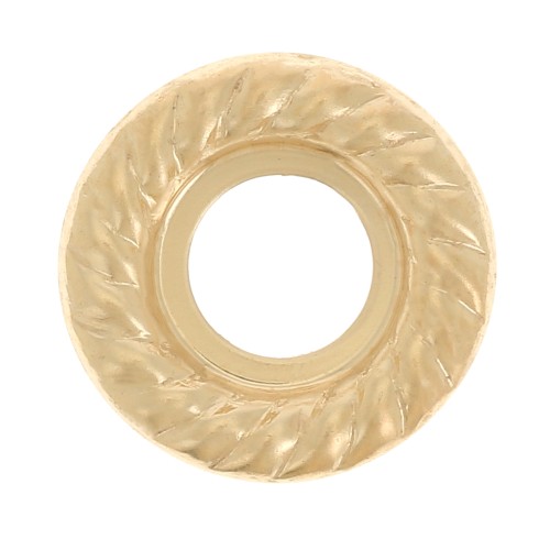 Élément rond évidé à coller 9 mm pour cabochon 5 mm - Gold filled (or laminé) x1