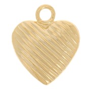 Breloque coeur texturé 9x7.5 mm - Gold filled (or laminé) x1