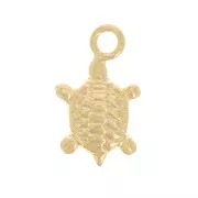 Mini breloque tortue 9x5 mm - Gold filled (or laminé) x1