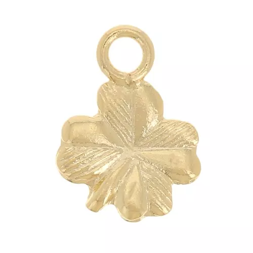 Mini breloque trèfle 7x5.5 mm - Gold filled (or laminé) x1