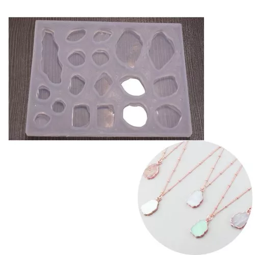 Moule silicone pour réaliser 18 tranches d'Agate en résine - Transparent x1