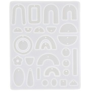Moule silicone n°12 pour réaliser des boucles d'oreilles en résine - Transparent