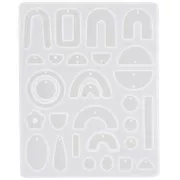 Moule silicone n°12 pour réaliser des boucles d'oreilles en résine - Transparent