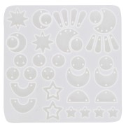Moule silicone pour réaliser pendentifs et intercalaires en résine - Transparent