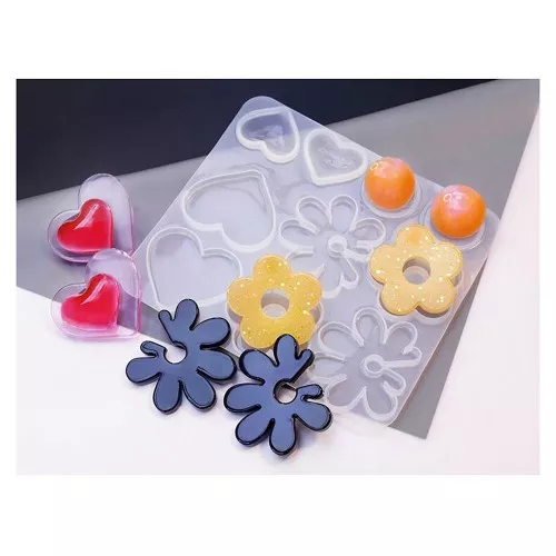 Moule silicone pour réaliser cabochons et pendentifs en résine - Transparent