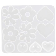 Moule silicone pour réaliser cabochons et pendentifs en résine - Transparent