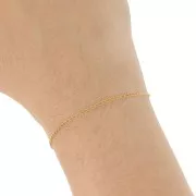 Chaîne maille Rombo 1.3 mm - Acier inoxydable 316L Doré x50cm