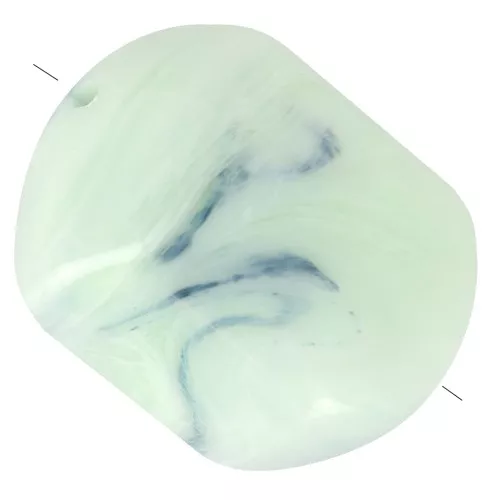 Perle baroque irrégulière en résine opaque 22x17 mm - Mint marbré x1
