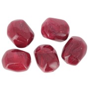Perle baroque irrégulière en résine opaque 22x17 mm - Marbré Rouge foncé pailleté