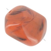 Perle baroque irrégulière en résine opaque 19x15 mm - Terracotta marbré x1|raw }}