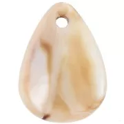 Sequins pétales de fleurs incurvés 17 mm en acrylique - Marbré beige - Marron x15