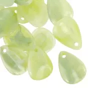 Sequins pétales de fleurs incurvés 17 mm en acrylique - Marbré lichen - Blanc x15