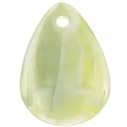 Sequins pétales de fleurs incurvés 17 mm en acrylique - Marbré lichen - Blanc x15