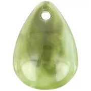 Sequins pétales de fleurs incurvés 17 mm en acrylique - Marbré olive - Blanc x15