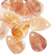 Sequins pétales de fleurs incurvés 17 mm en acrylique - Marbré Ambre x15|raw }}