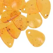 Sequins pétales de fleurs incurvés 17 mm en acrylique - Ambre tacheté x15