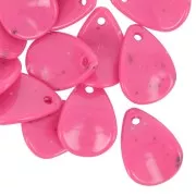 Sequins pétales de fleurs incurvés 17 mm en acrylique - Fuchsia tacheté x15