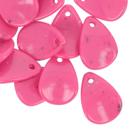 Sequins pétales de fleurs incurvés 17 mm en acrylique - Fuchsia tacheté x15