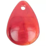 Sequins pétales de fleurs incurvés 24.5 mm en acrylique - Marbré Rouge x6