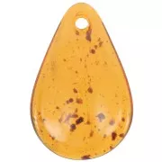 Sequins pétales de fleurs incurvés 24.5 mm en acrylique - Ambre tacheté x6