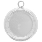 Serti pendentif rond à rebord pour cabochon fond plat 14 mm - Argent 925 x1|raw }}