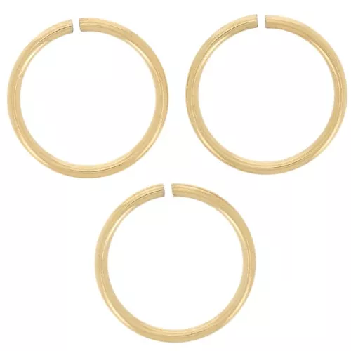 Anneaux ouverts 8x0.7 mm - Acier inoxydable 316L Doré x10
