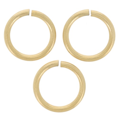 Anneaux ouverts 8x1 mm - Acier inoxydable 316L Doré x10