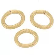 Anneaux ovales ouverts 5.8x4.5x1 mm - Acier inoxydable 316L Doré x10