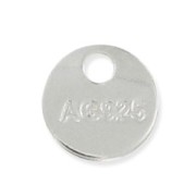 Breloque ronde AG925 6 mm en Argent 925 x1|raw }}