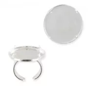 Bague serti cabochon fond plat 25 mm en Argent 925 x1