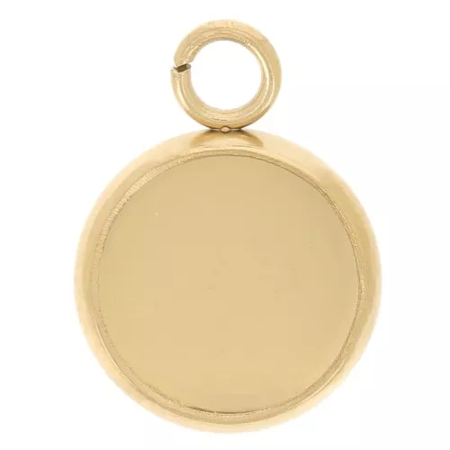 Serti pendentif pour cabochon fond plat 8 mm - Acier inoxydable 304 Doré x1
