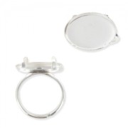 Bague serti cabochon fond plat 18x13 mm horizontal en Argent 925 x1|raw }}