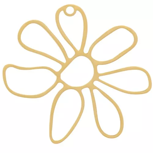 Pendentifs fleur ajourée 33x35 mm - Acier inoxydable 304 Doré x2