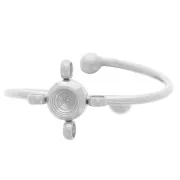 Bague réglable T54 à T58 avec 4 anneaux & pour cabochon 1088 3mm - Acier inox 304L