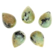 Cabochons goutte 5x4 mm en pierre gemme - Turquoise Africaine - Jaspe x2