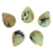 Cabochons goutte 5x4 mm en pierre gemme - Turquoise Africaine - Jaspe x2