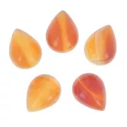 Cabochons goutte 5x4 mm en pierre gemme - Cornaline x2