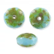 Donuts 7x4 mm Opaque Turquoise Travertin x25