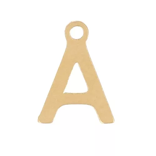 Breloque lettre alphabet 7 mm - A - Acier inoxydable 304 Doré x1
