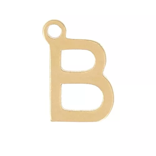 Breloque lettre alphabet 7 mm - B - Acier inoxydable 304 Doré x1