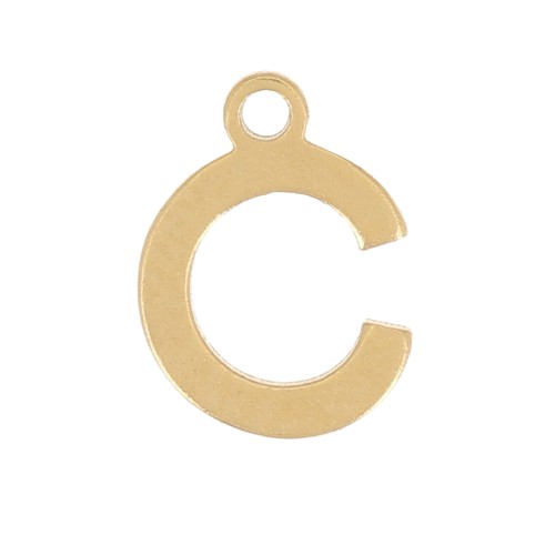 Breloque lettre alphabet 7 mm - C - Acier inoxydable 304 Doré x1
