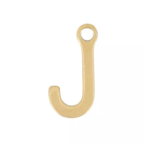 Breloque lettre alphabet 7 mm - J - Acier inoxydable 304 Doré x1