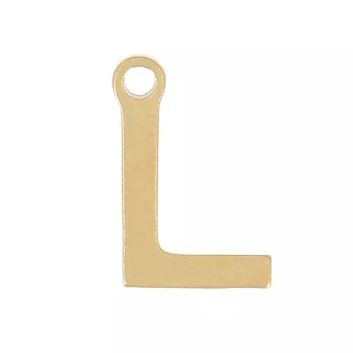 Breloque lettre alphabet 7 mm - L - Acier inoxydable 304 Doré x1