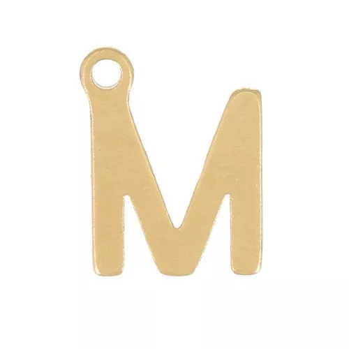 Breloque lettre alphabet 7 mm - M - Acier inoxydable 304 Doré x1